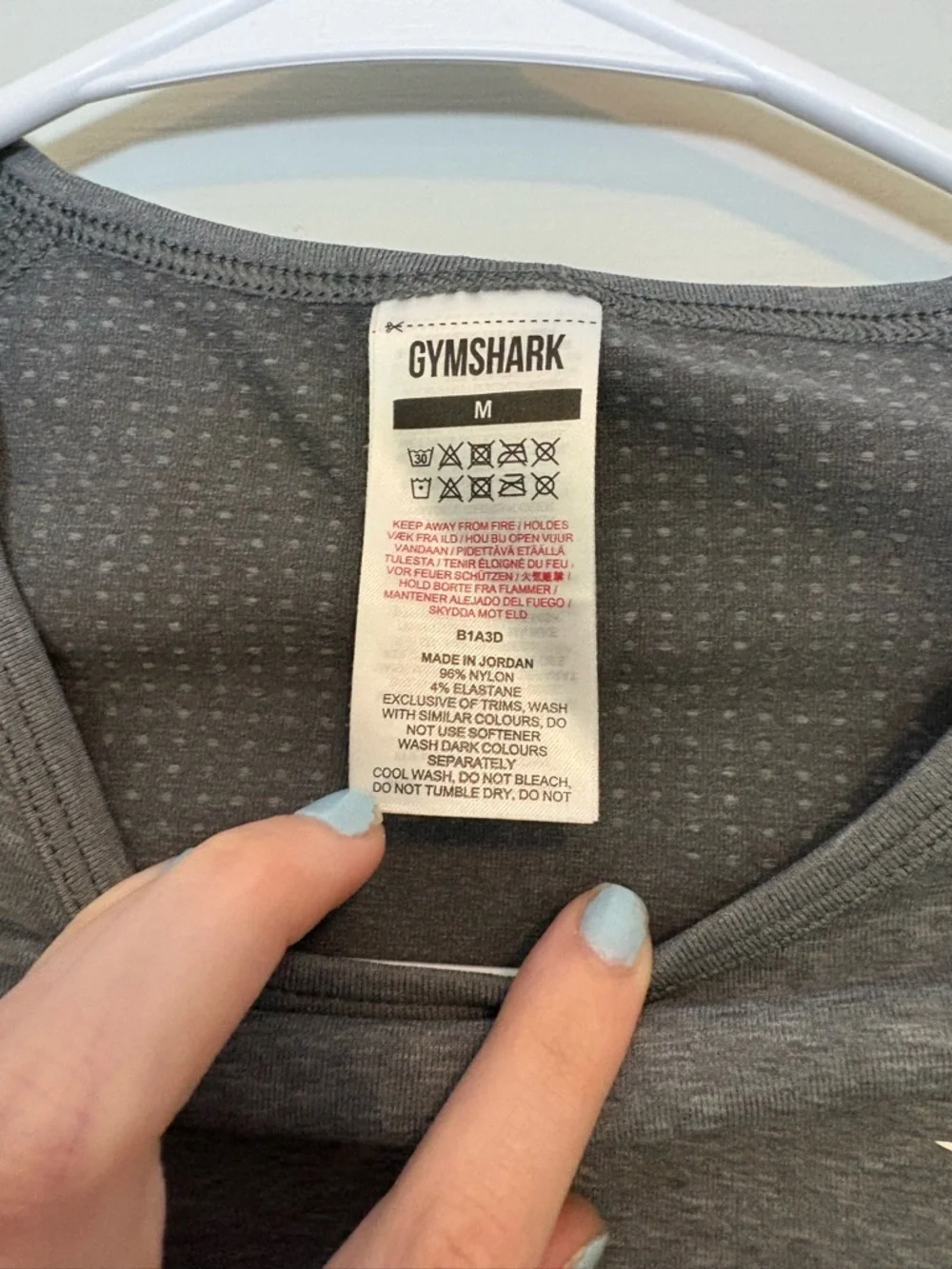 Gymshark Vital Strong Gray Marl Long Sleeve Crop Top - Picture 4 of 4